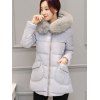 Manteau long à capuche rembourrée - Gris Clair L