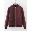 Zip Relaxed Up Bomber Jacket - Rouge vineux S