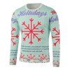 Ras du cou Snowflake Imprimé long Sleeve Sweatshirt - multicolore 3XL