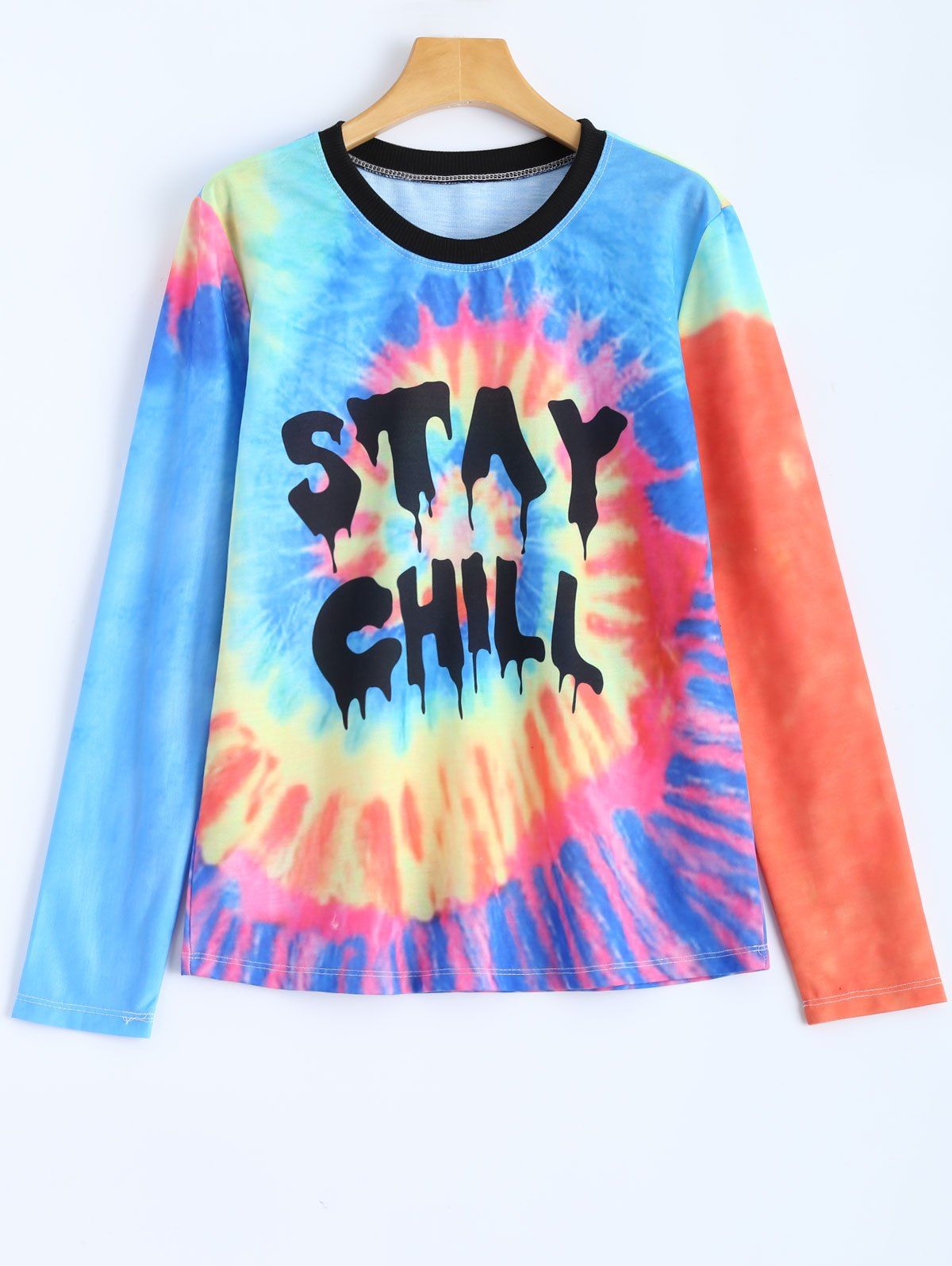 

Jewel Neck Stay Chill Tie-Dyed T-Shirt, Multicolor