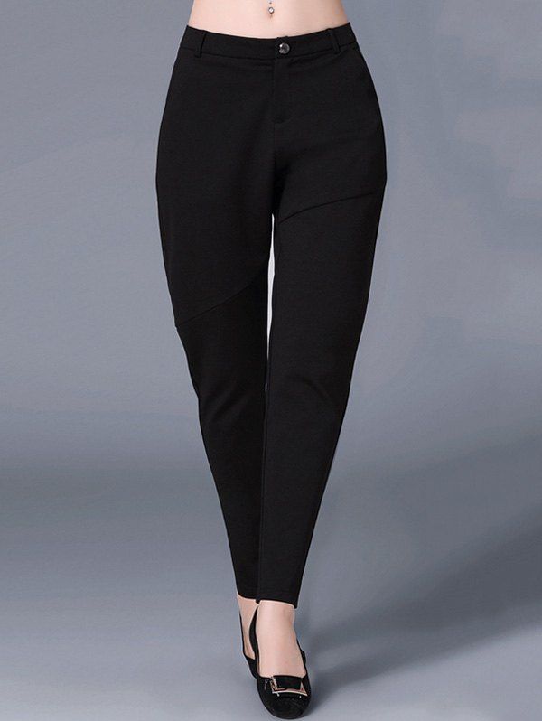 [41% OFF] 2021 Plus Size Casual Carrot Pants In BLACK | DressLily