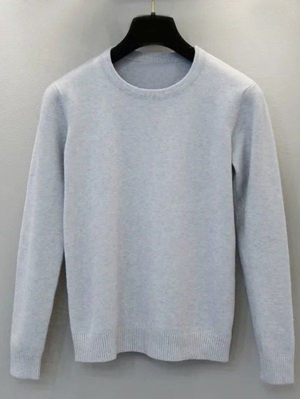 

Preppy Style Soft Knitted Sweater, Gray