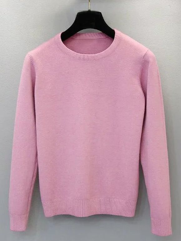 Pull en tricot amincissant modèle Preppy - Rose ONE SIZE