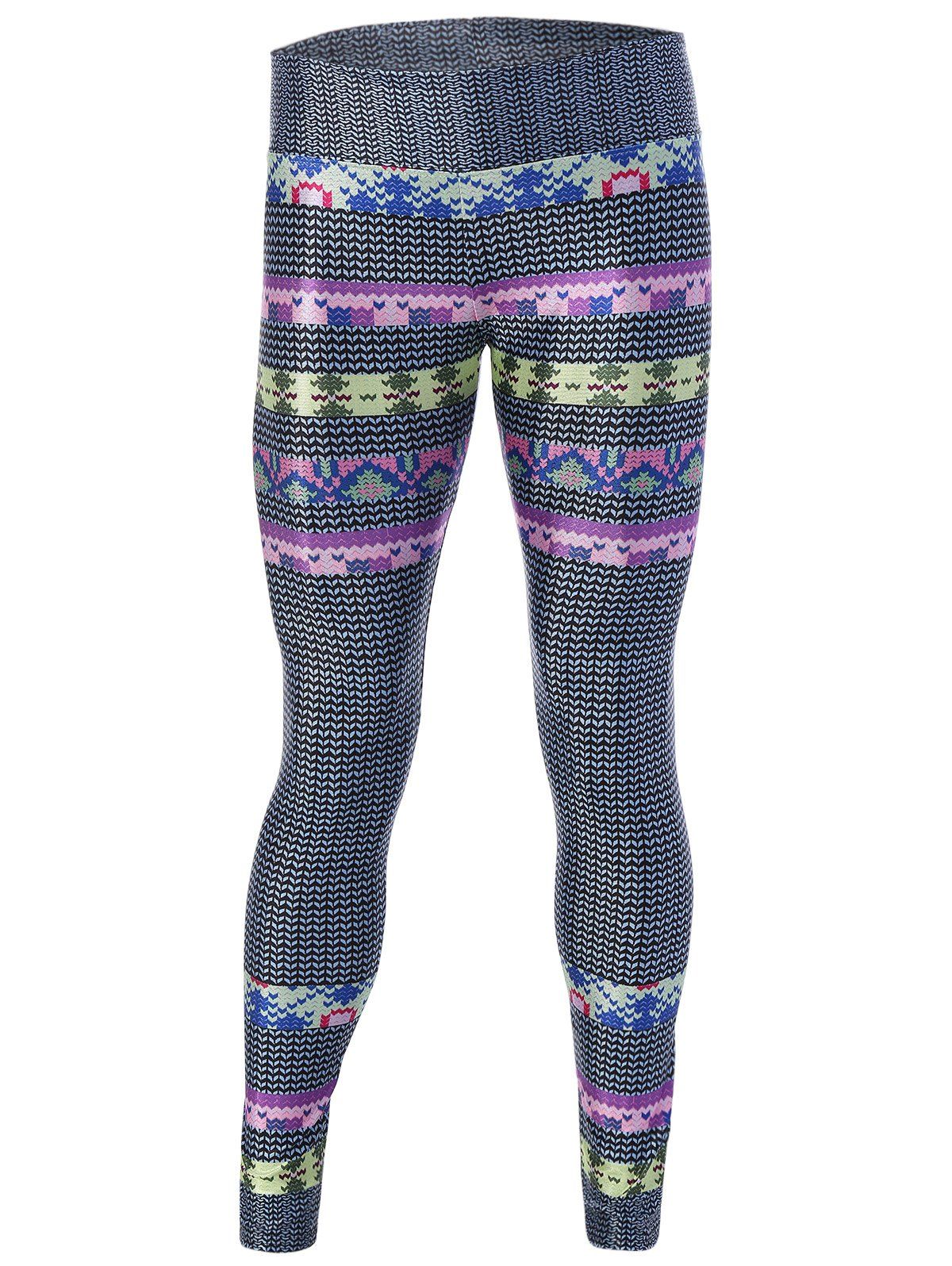 

Geometric Print Vinatge Leggings, Black