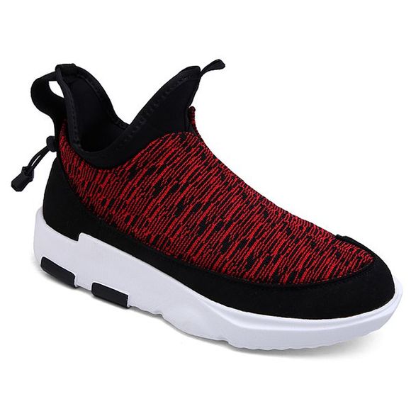 Chaussures  mocassin bloc de couleur plate-forme athlétique - Rouge 43