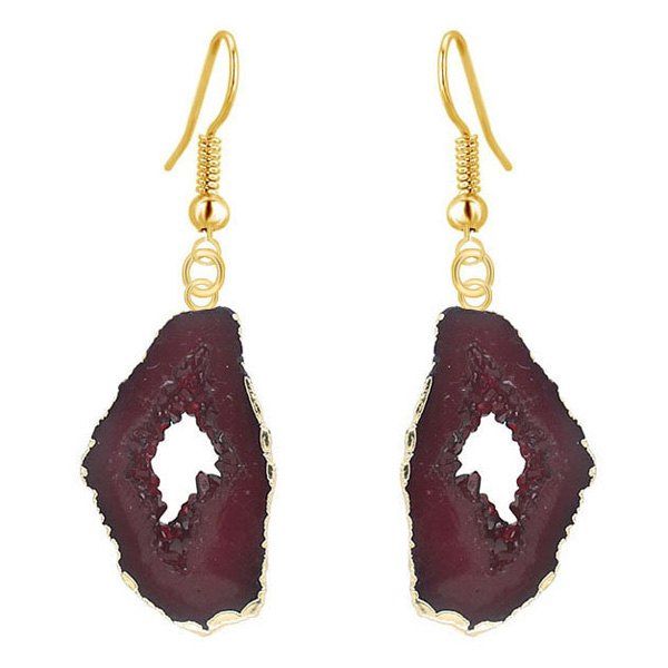 [41% OFF] 2021 Natural Stone Geometry Drop Earrings In DEEP BROWN ...