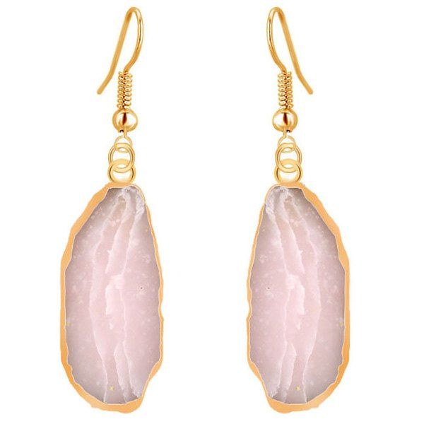 

Natural Stone Gold Plated Drop Earrings, Pink