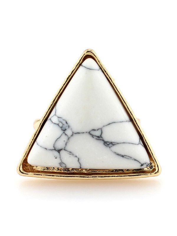 

Faux Turquoise Triangle Metal Ring, White