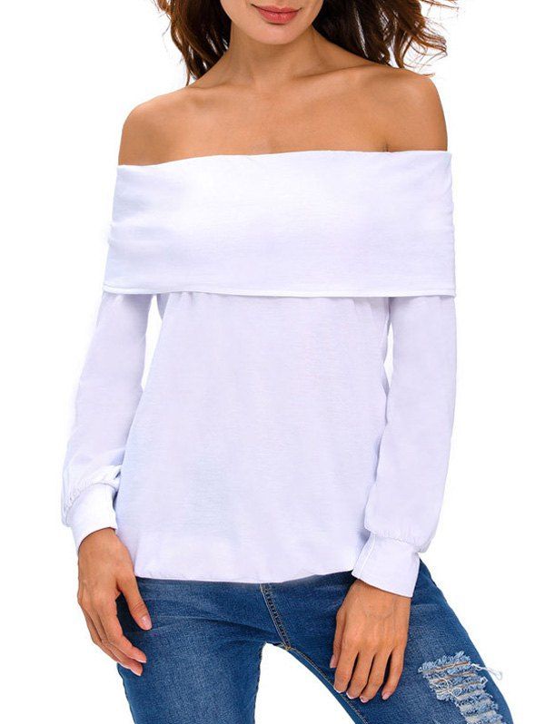 

Off-The-Shoulder T-Shirt, White