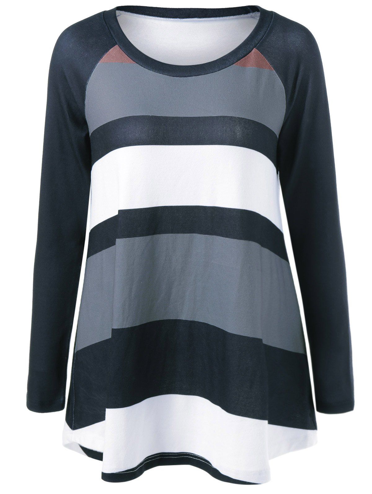 

Sriped Raglan Sleeve T-Shirt, Colormix