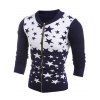 Pull tricoté à motif étoile avec glissière avant - Cadetblue L