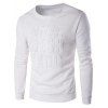 3D Emboss Graphic Crew Long Neck Sweatshirt manches - Blanc 5XL