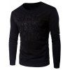 3D Emboss Graphic Crew Long Neck Sweatshirt manches - Noir M