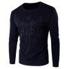 3D Emboss Graphic Crew Long Neck Sweatshirt manches - Cadetblue M