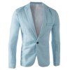 Casual Single Button Collier sur mesure Blazer en couleur solide pour hommes - Bleu clair 3XL