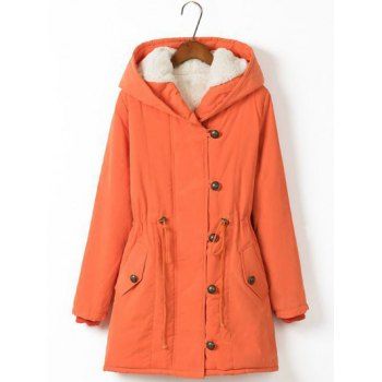 [41% OFF] 2021 Plus Size Hooded Drawstring Long Winter Parka Coat In ...