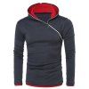 Sweatshirt à Capuche avec Manches Longues Design Fermeture Éclair sur le Côté - gris foncé M