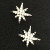 Puce à diamant artificiel en forme flocon de neige - Argent 