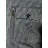 Multi Pocket Stand Collar Rib Spliced Striped Jacket - GRAY M