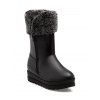 Bottes fourrées zippées avec fourrure fausse,talon invisible - Noir 38