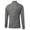Slim-Fit Stand Collar Zipper Button Design Jacket - GRAY M