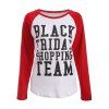Tee-shirt à manches raglan imprimé Black Friday - Rouge et Blanc M