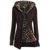 Veste épaisse à capuche à motif léopard avec zip - café 2XL