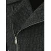 Veste à motifs géométriques avec col à revers et zip asymétrique - Noir XL