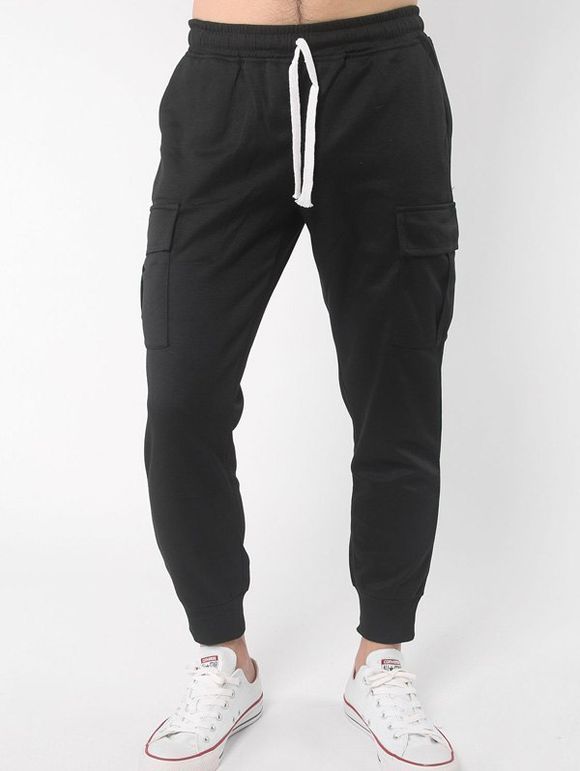 Pantalon de jogging avec nombreuses poches avec centure élastique - Noir M