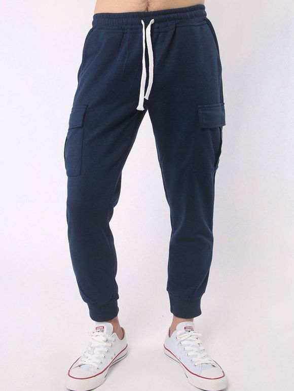 Pantalon de jogging avec nombreuses poches avec centure élastique - Cadetblue M