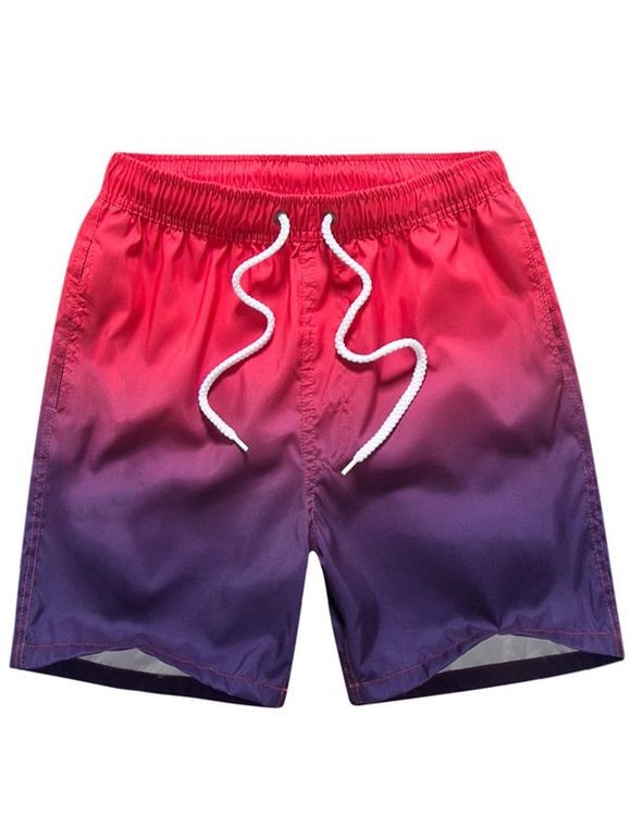 Shorts de bain couleur dégradé - Rouge XL