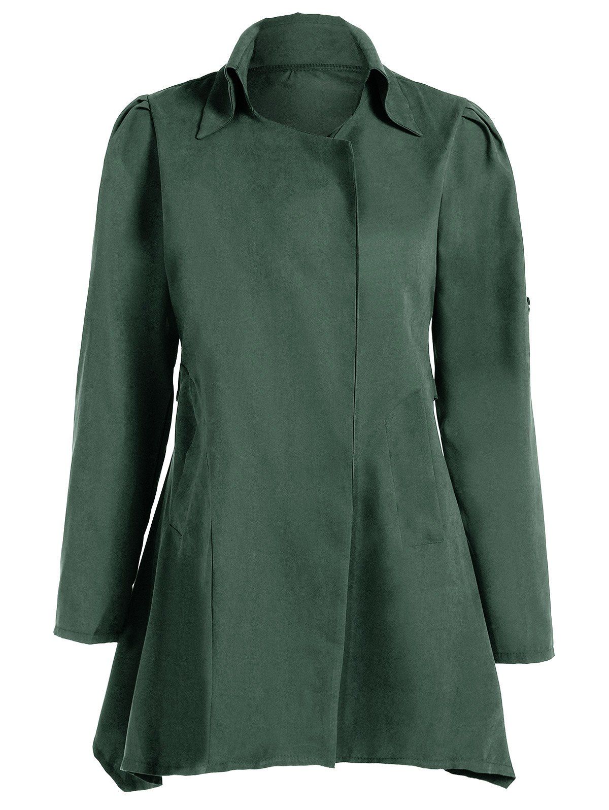 

Asymmetric Duster Coat, Green