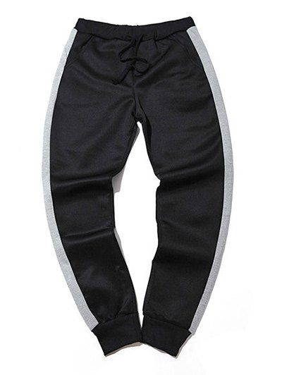 Sportive Pantalon taille coulissée Color Block Jogger - Noir M