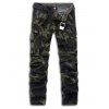 Pantalon cargo mince grande taille imprimé camouflage agrémenté poches - Vert Armée 34
