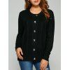 Cardigan tricoté à cordon boutonné automne - Noir ONE SIZE