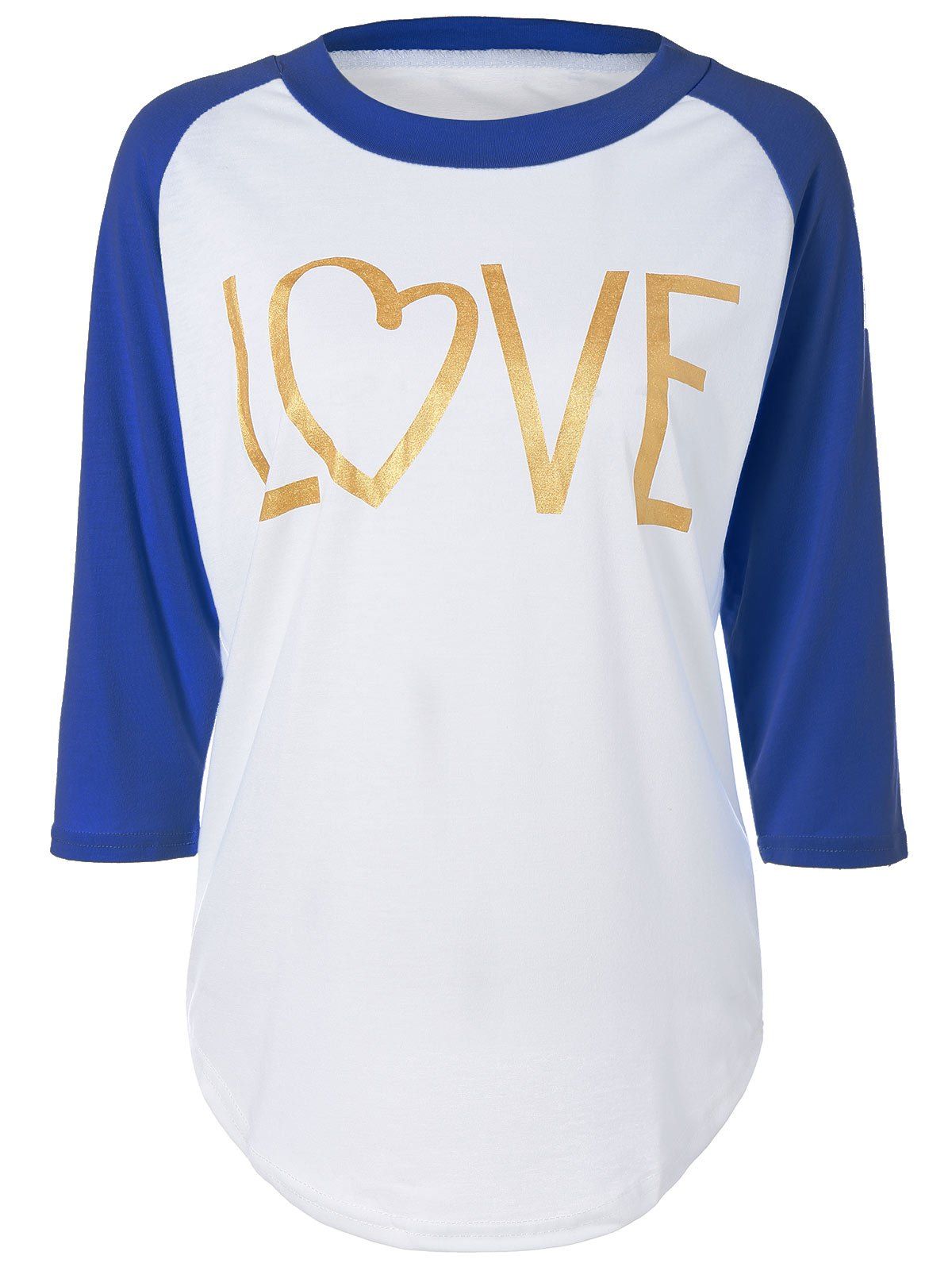 

Love Heart Raglan Sleeve T-Shirt, Deep blue