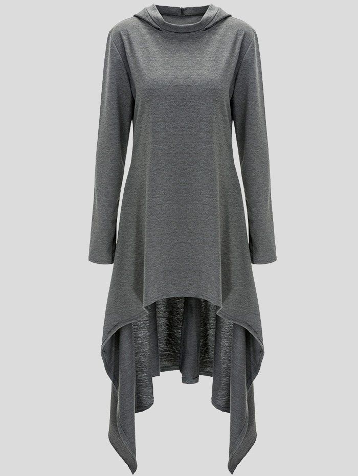 

Pullover Asymmetric Hoodie, Gray