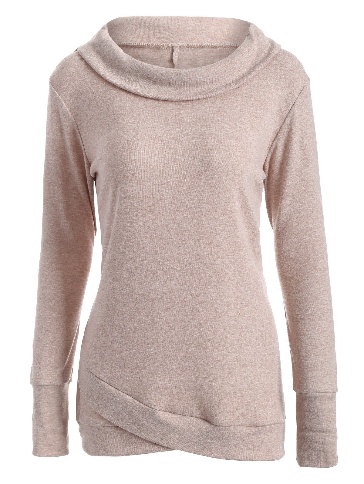 

Crossover Pullover Sweatshirt, Light camel