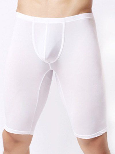 

Ultrathin U Convex Pouch Breathable Cropped Pants, White