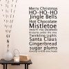 Amovibles Joyeux Noël Citation Chambre Stickers muraux - Noir 