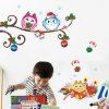 Stickers Chambre Owl Cartoon amovible Joyeux Noël Enfants Mur - coloré 