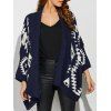 Cardigan géométrique en vrac imprimé sans col - Cadetblue ONE SIZE