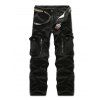 Pantalon Cargo Zippé avec Multi Poches - Noir 28