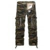 Pantalon Camo Drawstring Cuff Zippered Cargo - VERT D'ARMEE Camouflage 36