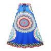 Taille haute jupe longue Tribal - Bleu ONE SIZE