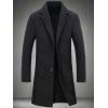 Manteau en Laine à Col Tailleur avec Poches - Noir 5XL