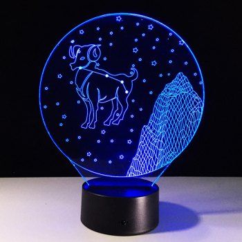 

3D Visual Color Changing Aries Shape Touch LED Night Light, Colorful