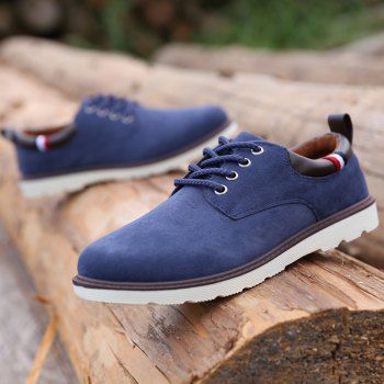 2018 Lace Up Suede Casual Shoes BLUE In Casual Shoes Online Store. Best ...