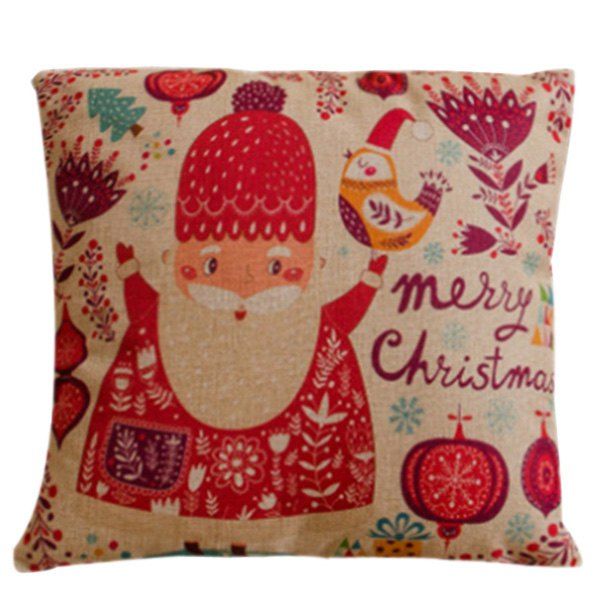 

Festival Cartoon Santa Claus Soft Pillow Case, Red