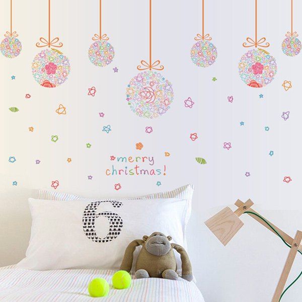 

Christmas Colorful Pendant Ball Removable DIY Festival Wall Stickers